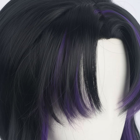 Shinobu Kocho Cosplay Wig side view showing purple gradient and bob cut styling - Demon Slayer Kimetsu no Yaiba
